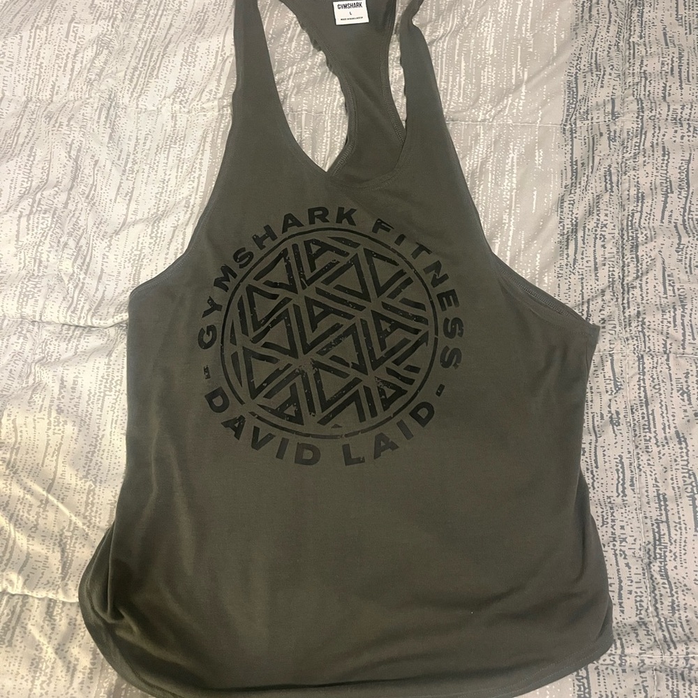 Gymshark David Laid Olive Green Stringer Top